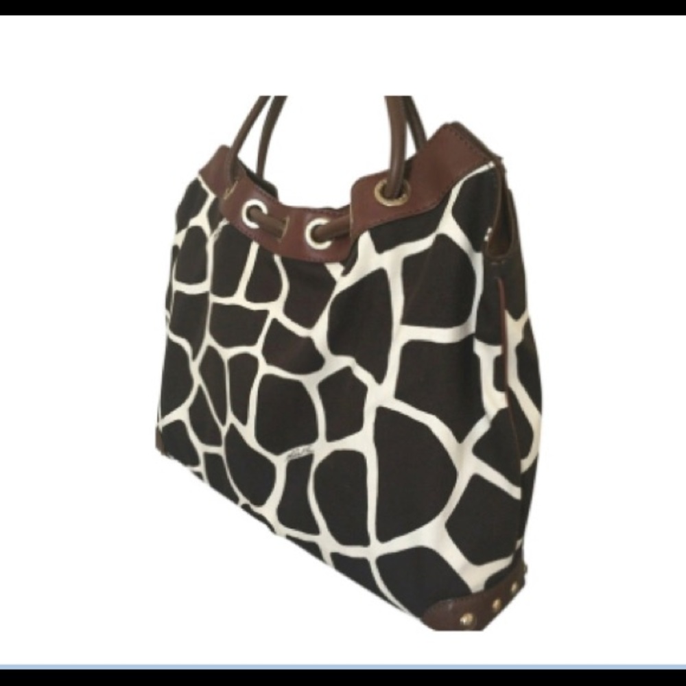 Michael Kors Joplin Giraffe Canvas/Leather Tote